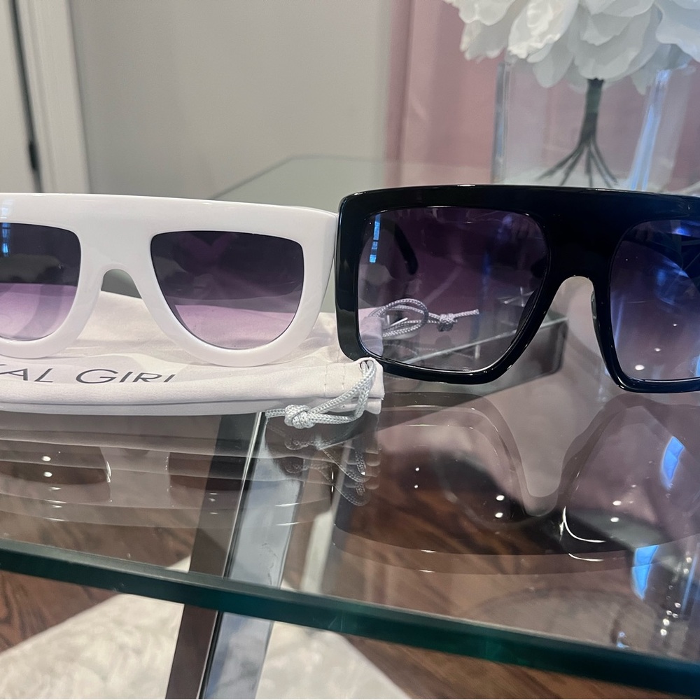 Stylish Black and White Sunglasses Set